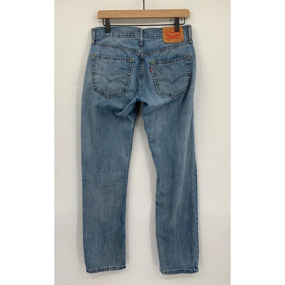 Levis 559 Jeans Mens 30x34 Blue Relaxed Straight Leg Denim Pants